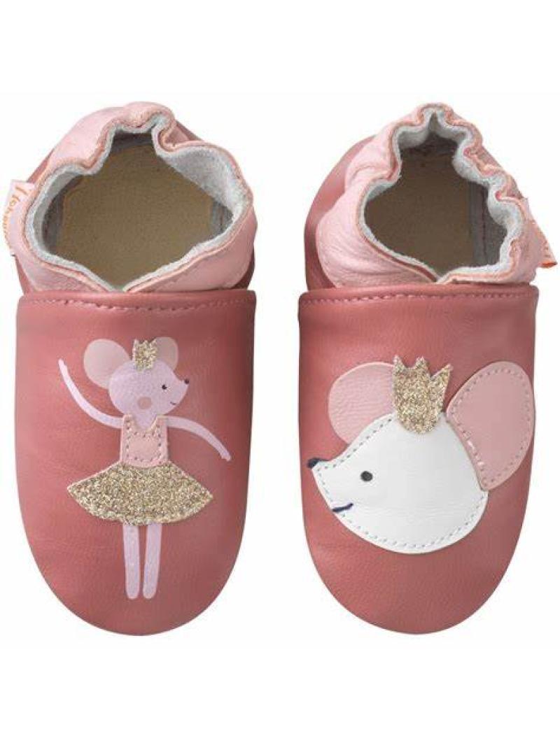 Chaussons Cuir Souris Coralie