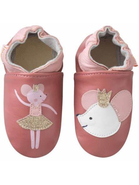Chaussons Cuir Souris Coralie