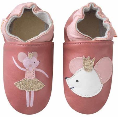 Chaussons Cuir Souris Coralie