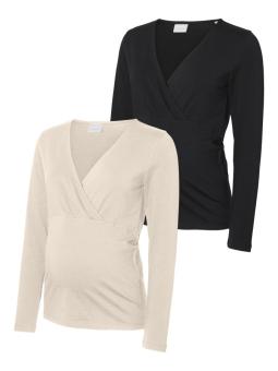 Top croisé Kerry grossesse et allaitement – Manches longues coton bio