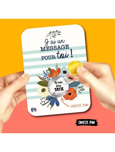 Carte à Gratter Annonce Grossesse – « Tu vas être TATIE » Carte à Gratter Annonce Grossesse – « Tu vas être TATIE »