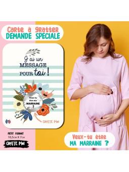 Carte à Gratter Demande Marraine – « Veux-tu être ma MARRAINE ? »