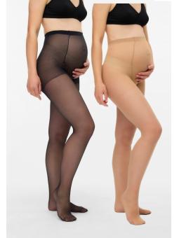 Lot de 2 collants opaques Nude et Noir | Confort et Élégance