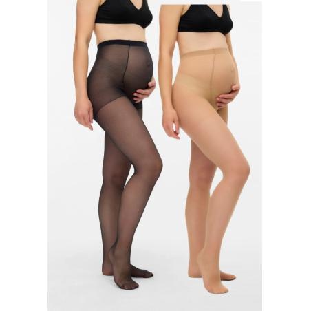 Lot de 2 collants opaques Nude et Noir | Confort et Élégance
