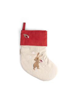 Chaussette de Noël Brodé Personnalisable GOTS – Coton Bio Lièvre ou Renard