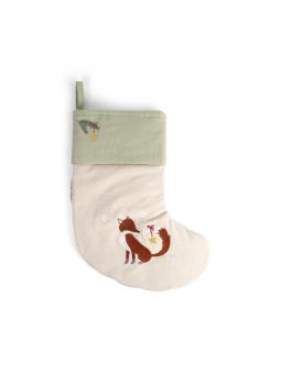 Chaussette de Noël Brodé Personnalisable GOTS – Coton Bio Lièvre ou Renard