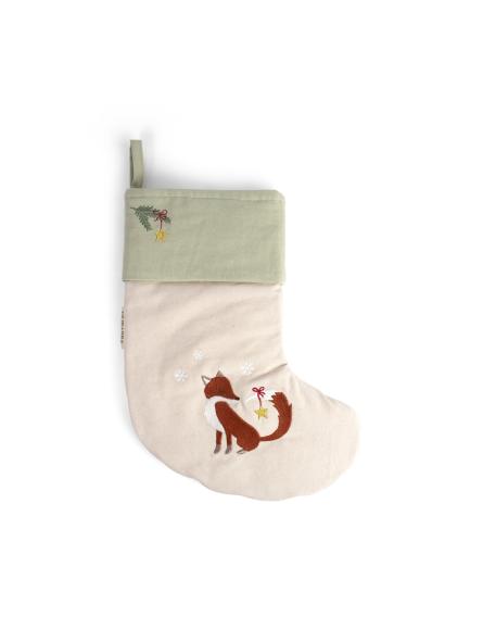 Chaussette de Noël Brodé Personnalisable GOTS – Coton Bio Lièvre ou Renard
