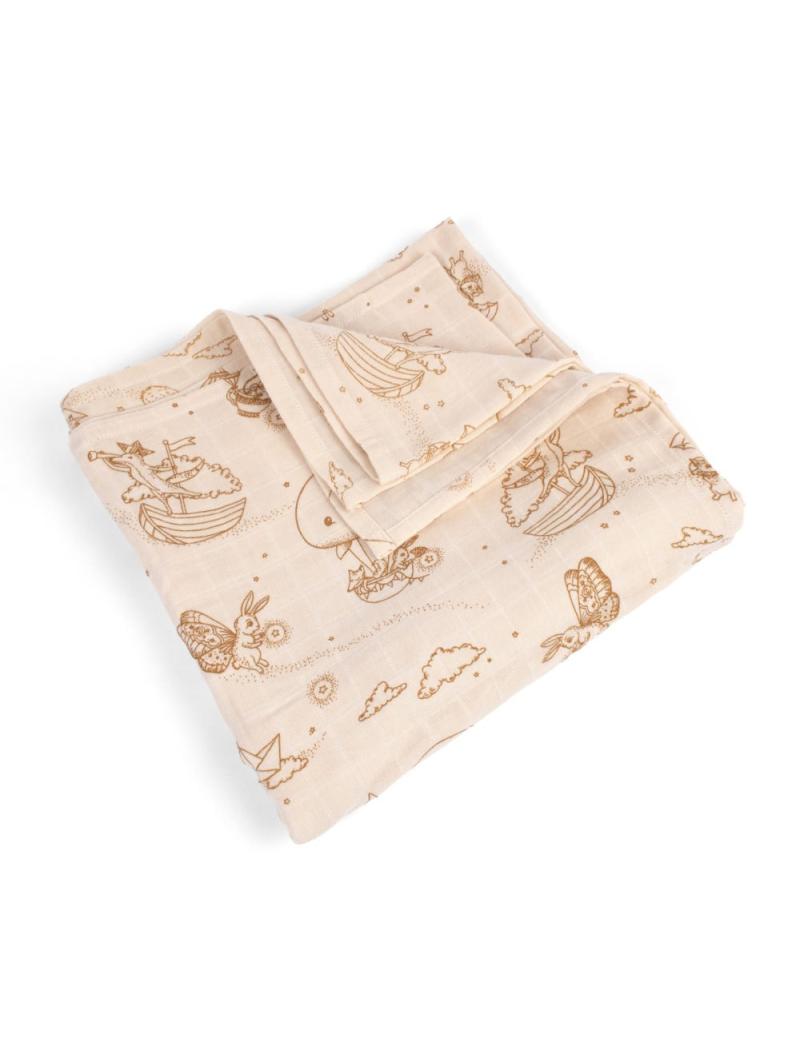 Lange Mousseline Coton Bio GOTS (120x120 cm) – Le Confort Doux pour l'Apaisement de Bébé