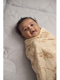 Lange Mousseline Coton Bio GOTS (120x120 cm) – Le Confort Doux pour l'Apaisement de Bébé