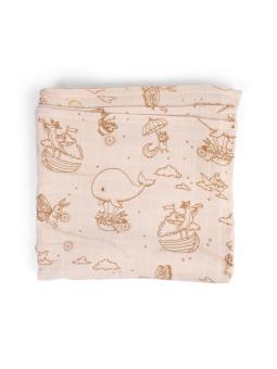 Lange Mousseline Coton Bio GOTS (120x120 cm) – Le Confort Doux pour l'Apaisement de Bébé