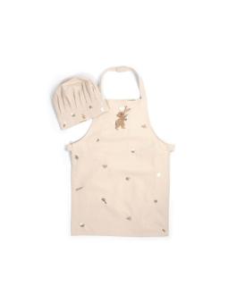 Ensemble Tablier & Toque Cuisinier Enfant GOTS – L'Aventure Pâtisserie du Lièvre