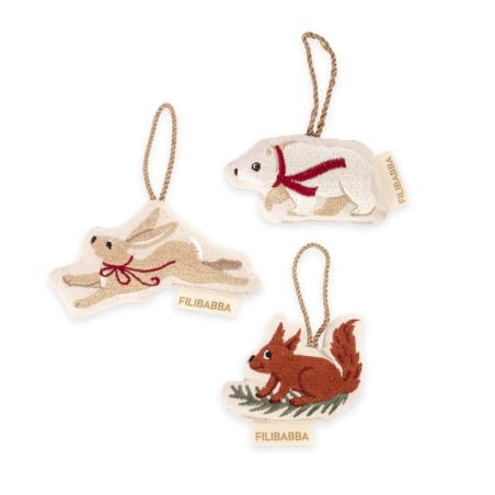 Décoration d'Hiver Brodé Personnalisable – Amis de la Forêt (Vendu à l'Unité)