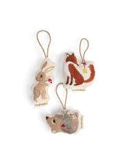 Décoration d'Hiver Brodé Personnalisable – Amis de la Forêt (Vendu à l'Unité)
