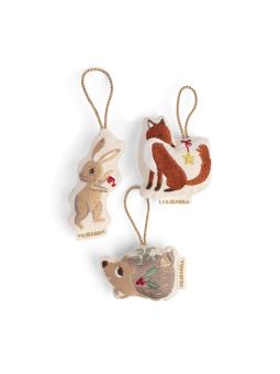 Décoration d'Hiver Brodé Personnalisable – Amis de la Forêt (Vendu à l'Unité)