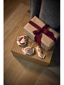 Décoration d'Hiver Brodé Personnalisable – Amis de la Forêt (Vendu à l'Unité)