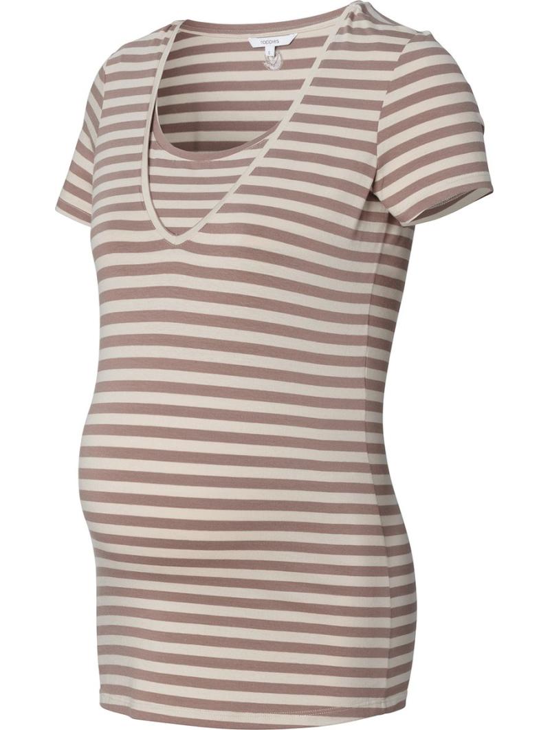 T-shirt Maternité & Allaitement Holley Noppies – Coton Rayé Confort Suprême