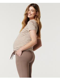 T-shirt Maternité & Allaitement Holley Noppies – Coton Rayé Confort Suprême