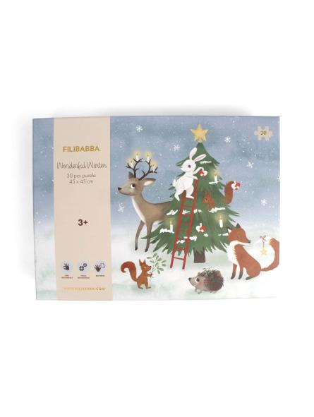 Puzzle 30 Pièces "Wonderful Winter" – Jeu Hivernal Amis de la Forêt (45x45 cm)