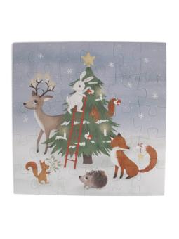Puzzle 30 Pièces "Wonderful Winter" – Jeu Hivernal Amis de la Forêt (45x45 cm)