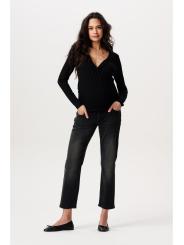 Jeans Maternité Mom Fit Azua Noir – Coton Bio, Style et Soutien Post-Accouchement