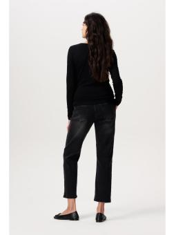 Jeans Maternité Mom Fit Azua Noir – Coton Bio, Style et Soutien Post-Accouchement