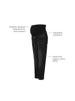 Jeans Maternité Mom Fit Azua Noir – Coton Bio, Style et Soutien Post-Accouchement