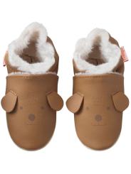 Chaussons B&eacute;b&eacute; Cuir Souple Fourr&eacute;s Colin le Chien : Chaleur et Premiers Pas en Douceur