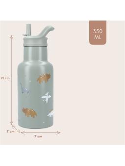 Gourde Enfant Isotherme Kidzroom (350 ml) – Acier Inoxydable, Paille Intégrée