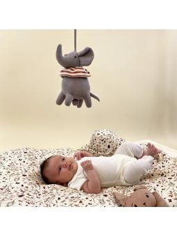 Éléphant musical en coton biologique Elisa