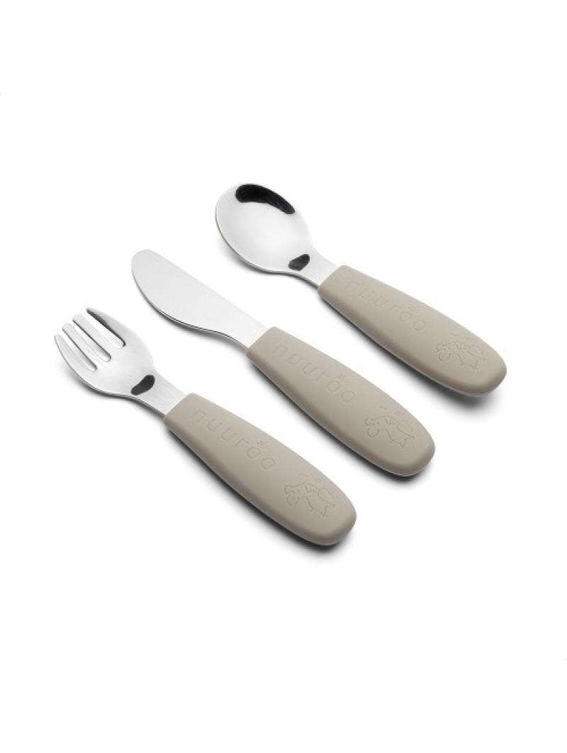 Set de 3 couverts d'apprentissage en inox et silicone Jana