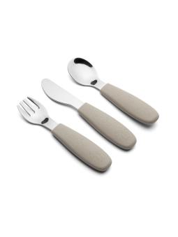 Set de 3 couverts d'apprentissage en inox et silicone Jana