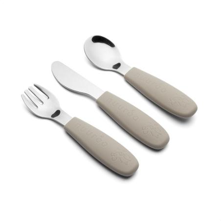 Set de 3 couverts d'apprentissage en inox et silicone Jana