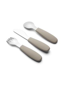 Set de 3 couverts d'apprentissage en inox et silicone Jana