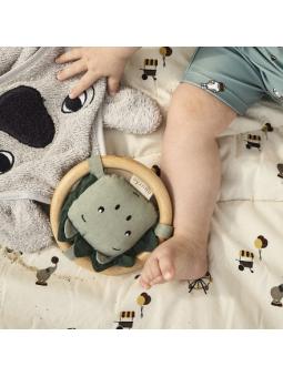 Hochet d'éveil en bois de hêtre et coton bio Emilie – Nuuroo