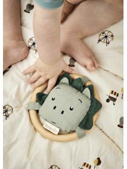 Hochet d'éveil en bois de hêtre et coton bio Emilie – Nuuroo