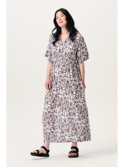 Robe Longue de grossesse et d'allaitement Noppies - Imprimé Three Color Flower