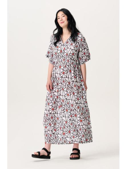 Robe Longue de grossesse et d'allaitement Noppies - Imprimé Three Color Flower
