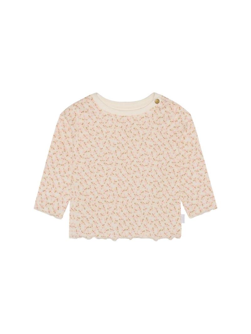 T-shirt bébé manches longues Noppies - Imprimé Fleuri Egret en coton bio