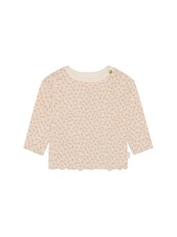 T-shirt bébé manches longues Noppies - Imprimé Fleuri Egret en coton bio