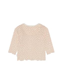 T-shirt bébé manches longues Noppies - Imprimé Fleuri Egret en coton bio