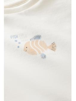 T-shirt manches courtes bébé Noppies - Motif poisson en coton bio