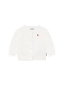 Gilet bébé Noppies en coton bio - Écru avec fleur brodée