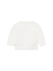 Gilet b&eacute;b&eacute; Noppies en coton bio - &Eacute;cru avec fleur brod&eacute;e