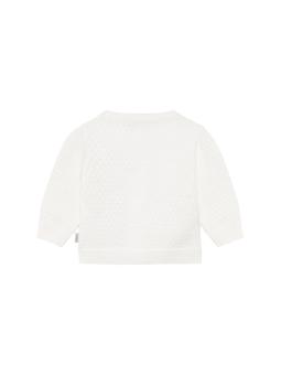 Gilet bébé Noppies en coton bio - Écru avec fleur brodée