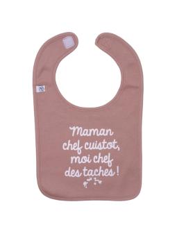 Bavoir en coton "Maman chef cuistot" - Coloris Mocha