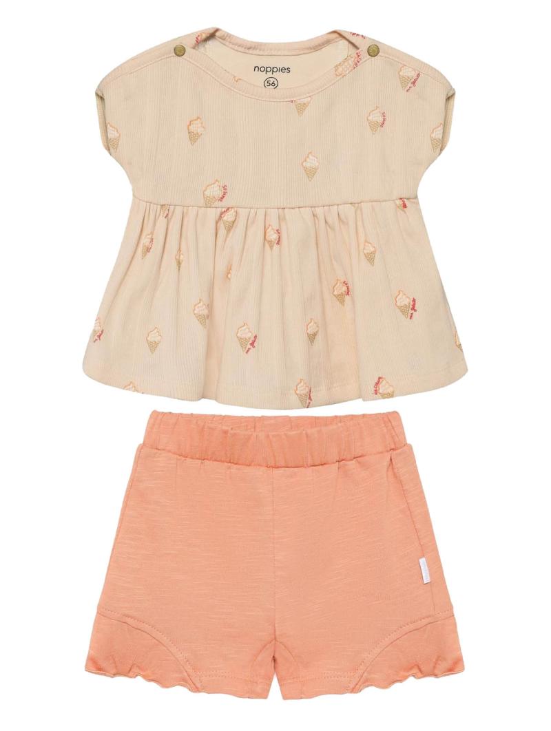 Ensemble Bébé Fille - Duo Gourmand (Top Glaces & Short Muted Clay)