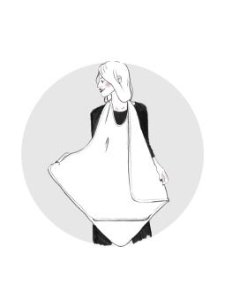 Cape de bain Tablier en Bambou (100x100 cm) - Douceur & Mains Libres