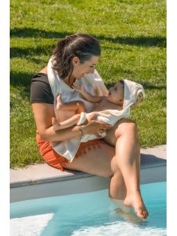 Cape de bain Tablier en Bambou (100x100 cm) - Douceur & Mains Libres