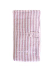 Prot&egrave;ge-livret de famille en gaze de coton ray&eacute;e 