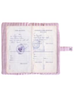 Protège-livret de famille en gaze de coton rayée 